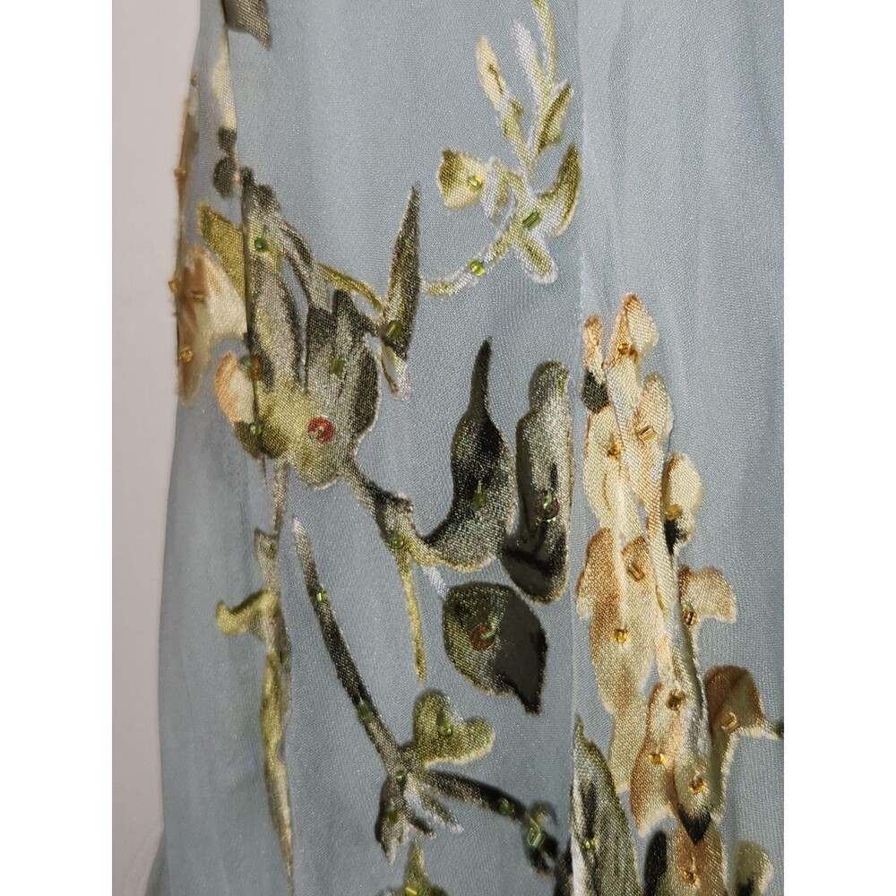 Alex Evenings Y2K Dress Fairy Floral Vintage Beaded Asymmetric Size 8 Silk Blue - Picture 11 of 16
